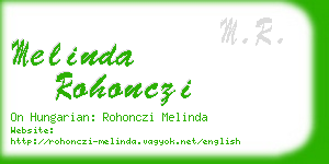 melinda rohonczi business card